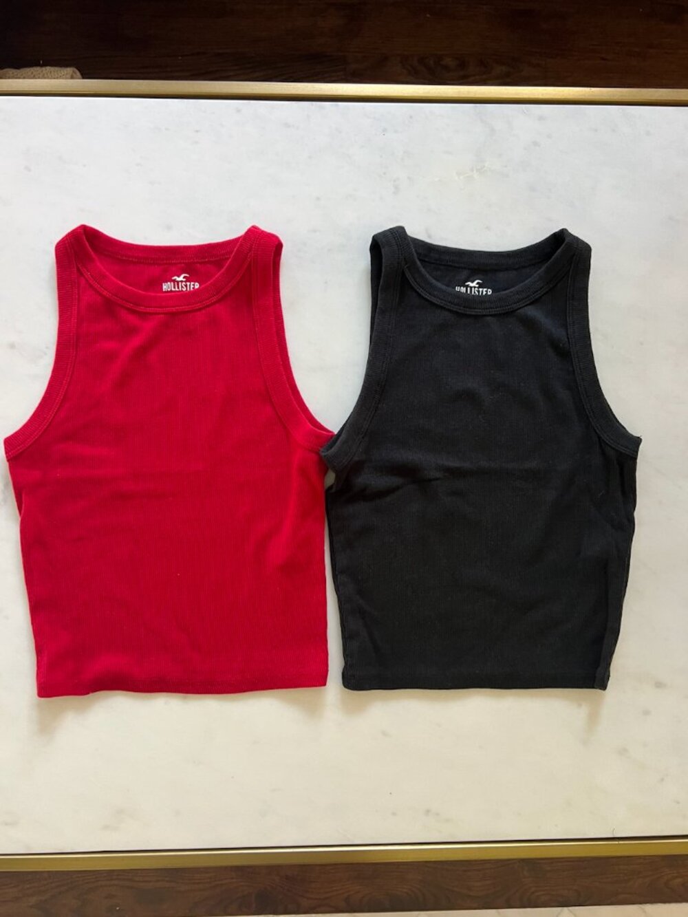 Hollister Black Ribbed Scoop Neck Tank Top XS
